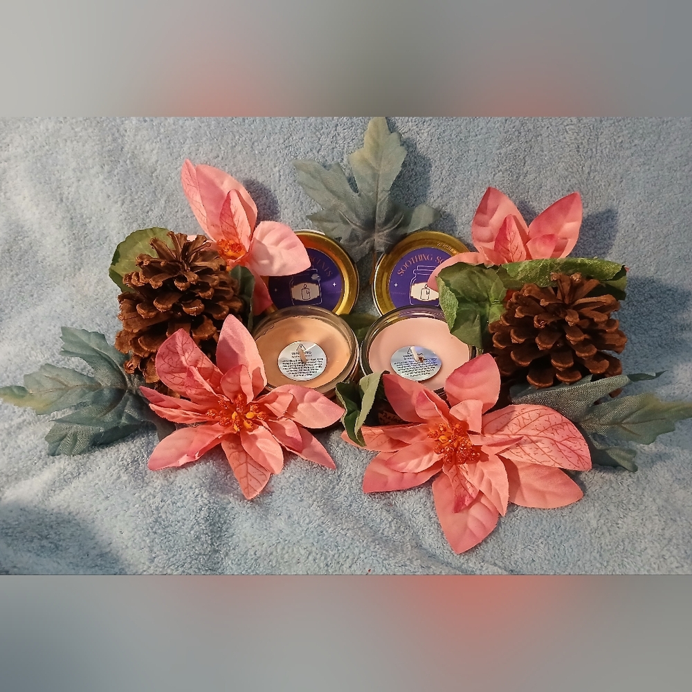 NWT Handcrafted Set of 2, All Natural Aromatherapy Relaxation Candles